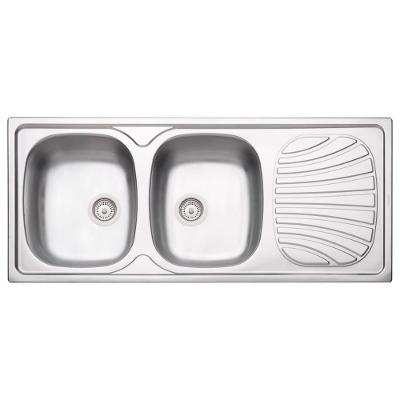 Cuba de Sobrepor Tramontina Alpha 2c 34 R Retangular Aço Inox Polido com Escorredor 15,5+15,5L