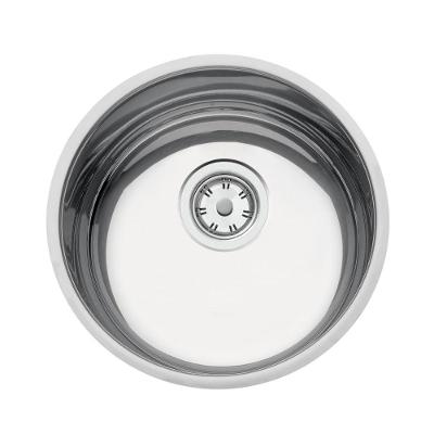Cuba de Embutir Luna 30 BL Standard Redonda Aço Inox Polido com Válvula Inox Tramontina