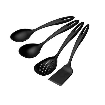 Jogo de Utensílios Ability em Nylon Antiaderente com Furo para Pendurar Cozinha Preto Tramontina 4