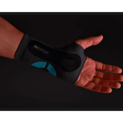 Imobilizador de Punho N1 Sport Pro N1 Compressão e Estabilidade com Tala Rígida Cinza com Azul