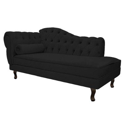 Diva Recamier Diana 140cm Lado Direito Corano Preto
