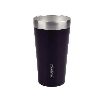Copo Térmico Exata Parede Dupla em Aço Inox sem Tampa Preto Tramontina 420ML