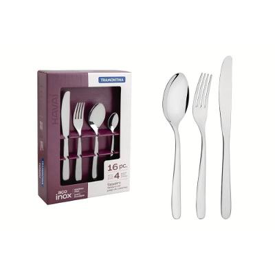 Faqueiro Havaí 16 Peças Aço Inox Espelhado para Mesa Prata Tramontina