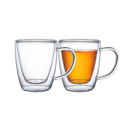 Conjunto de Xícaras Chá e Café Vidro Duplo com Alças 2 Peças Transparente Tramontina