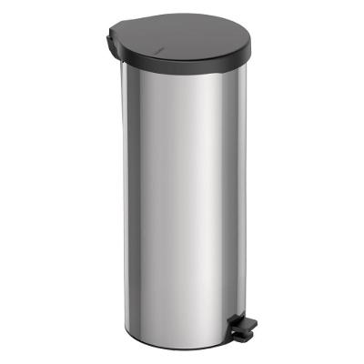Lixeira New 30L Aço Inox com Pedal Tampa Polipropileno Preto Inox Tramontina