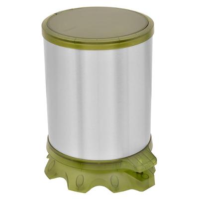 Lixeira Sofie 5L Aço Inox com Pedal Detalhes Verdes Tramontina