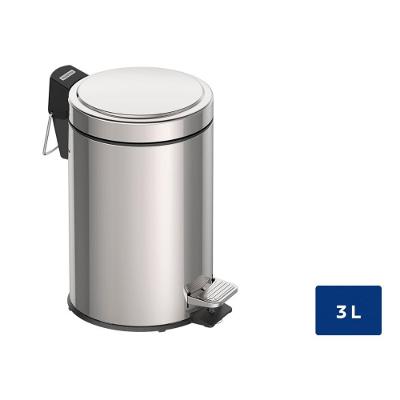 Lixeira Brasil 3L Aço Inox com Pedal Sistema Stay Open Inox Tramontina