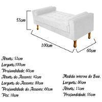 Recamier Baú Félix Solteiro 100cm Suede Branco