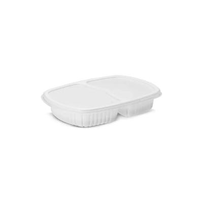 Bandeja de Refeição G322 com 2 Divisórias Polipropileno para Freezer e Micro-ondas Branca Galvanotek