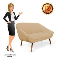 Namoradeira Giovana 02 Lugares Linho Pés Palito Castanho A27 Areia - 3