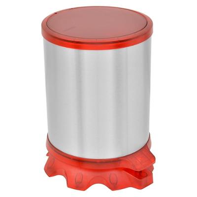 Lixeira Sofie 5L Aço Inox Scotch Brite com Pedal Proteção Antimicrobiana Vermelho Tramontina