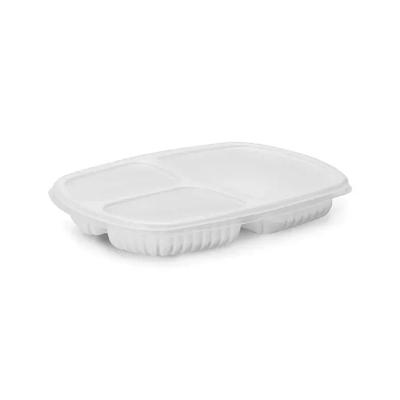 Bandeja Refeição G331 com 3 Divisórias Polipropileno Freezer Micro-ondas Branco Galvanotek 100