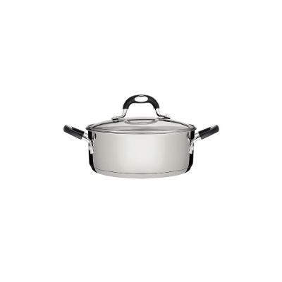 Caçarola Astro Rasa Aço Inox Tampa de Vidro 16CM 1,4L Fundo Triplo Tramontina