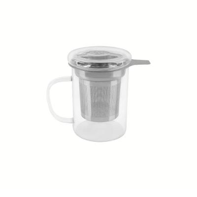 Caneca Chá e Café com Infusor de Aço Inoxidável Vidro Borosilicato para Chá Transparente Tramontina