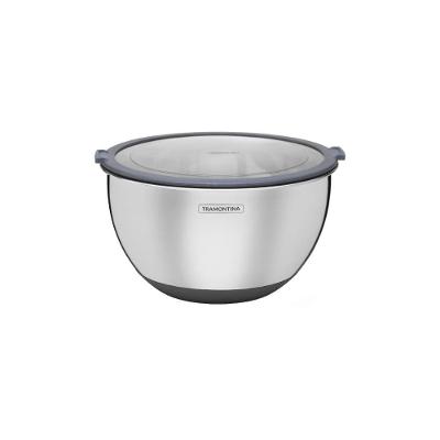 Bowl Tramontina Cucina em Aço Inox com Tampa Plástica Antiderrapante Prata 1,5L