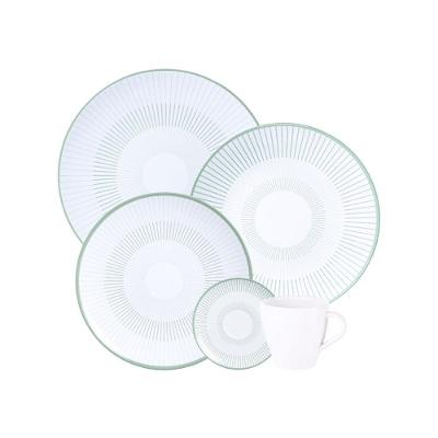 Aparelho de Jantar Lineare 20 Peças Porcelana Decorada para Uso Diário Branco Tramontina