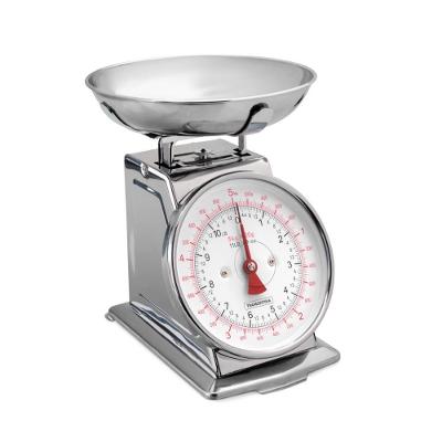 Balança para Cozinha Analógica Adatto Medição Exata em Aço Inox com Bandeja Removível Prata