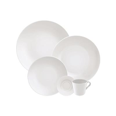 Aparelho de Jantar Leonora 20 Peças Porcelana Liso para Uso Diário Branco