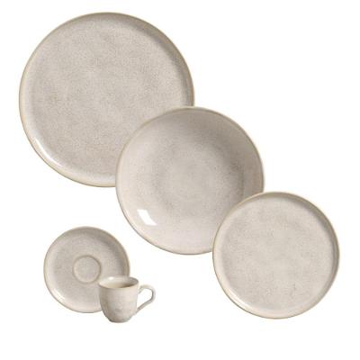 Aparelho de Jantar Bio Latte 30 Peças Cerâmica para Uso Diário Off White Porto Brasil