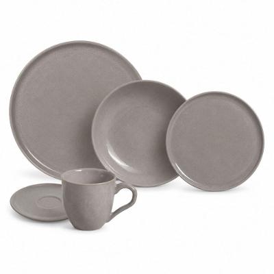 Aparelho de Jantar Bio Bruma 30 Peças Cerâmica Orgânico para Uso Diário Off White