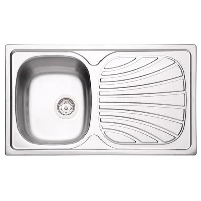 Cuba de Sobrepor Tramontina Alpha 34 R Retangular Aço Inox Pré Polido Prata com Válvula