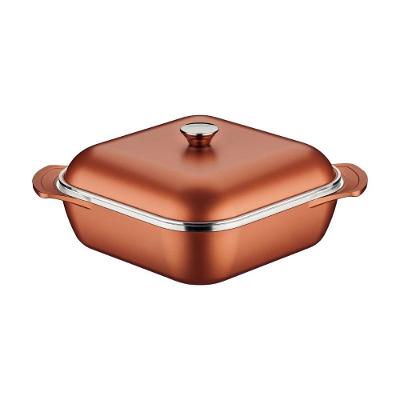Caçarola Lyon Quadrada Alumínio com Revestimento Starflon 28CM 5,5L Dourado Tramontina
