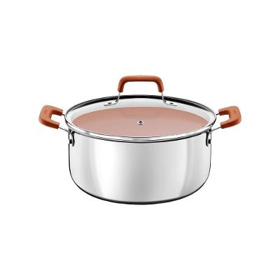 Caçarola Tramontina Romagna Aço Inox Cerâmico Marfim 20CM 3,2L para Todos os Fogões