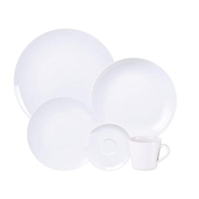 Aparelho de Jantar Sophia 20 Peças em Porcelana Liso para Uso Diário Branco Tramontina