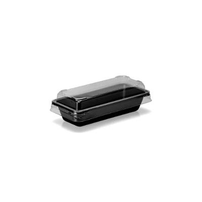 Forma para Bolo G220 Retangular Polipropileno com Tampa PET 100 Unidades Preto Galvanotek