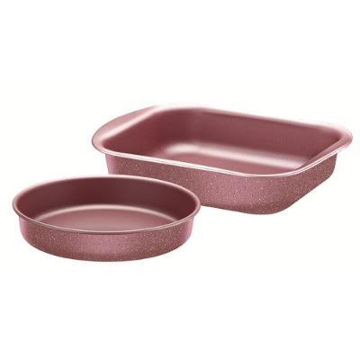 Jogo de Assadeiras Brasil em Alumínio com Revestimento Starflon Max Antiaderente para Forno Rosa