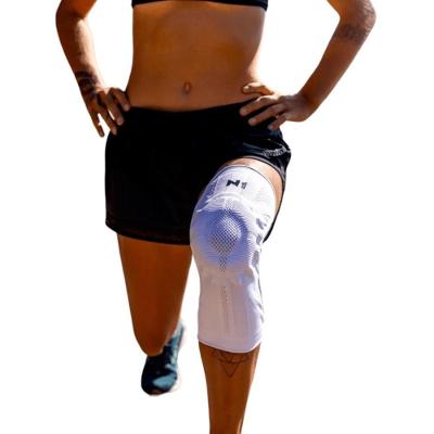 Joelheira Pro Knit 3d com Gradiente de Compressão e Almofada de Silicone Branco N1 Sport