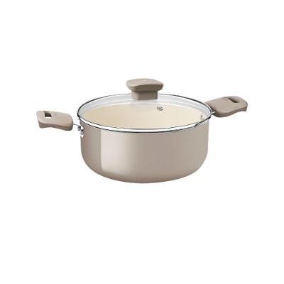 Caçarola Veronese Alumínio com Revestimento Cerâmico e Siliconado Bege 20CM 2,6L Tramontina