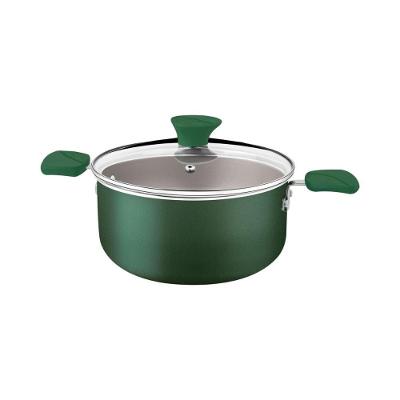Caçarola Tramontina Lyf 20CM Alumínio Antiaderente Starflon Max Verde Natureza com Tampa de Vidro