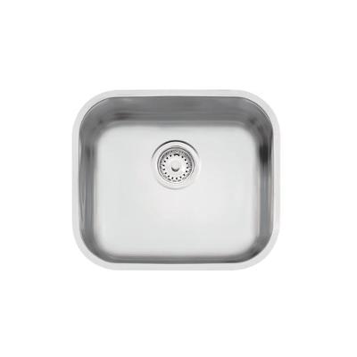Cuba de Embutir Lavínia 40 Bl Prime Retangular Aço Inox Acetinado com Válvula Prata 34CM