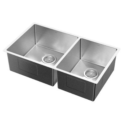 Cuba Dupla Bistrô Retangular Embutir Aço Inox Prata Docol 76CM