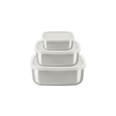 Jogo de Potes Freezinox Armazenar Alimentos Aço Inox Tampa Plástica para Geladeira Prata Tramontina