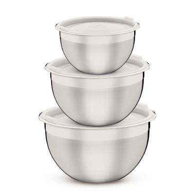 Jogo de Potes Cucina Armazenar Alimentos Aço Inox Tampa Plástica Organizador para Cozinha Prata