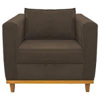 Kit Sofá 2 Lugares e Poltrona Europa Suede Marrom - 3