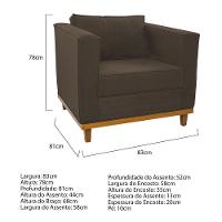 Kit Sofá 2 Lugares e Poltrona Europa Suede Marrom