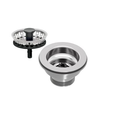 Válvula Tramontina 3 1-2 sem Escape em Aço Inox e Polipropileno para Pia e Cubas Prata 9.3CM