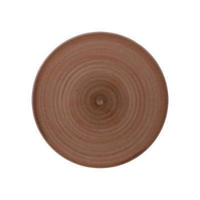 Prato Raso Paraty Mocha Porcelana para Uso Diário Marrom Tramontina 25CM