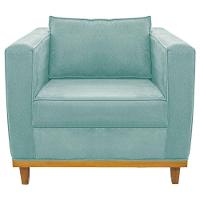 Kit Sofá 2 Lugares e Poltrona Europa Suede Azul Tiffany - 3