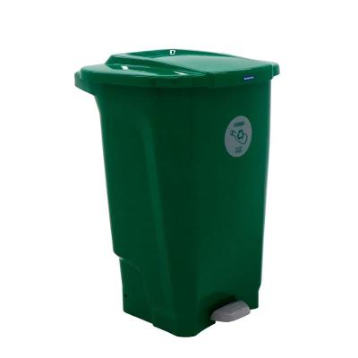 Lixeira T-force 100L Polipropileno com Pedal Coleta Seletiva Vidro Verde Tramontina