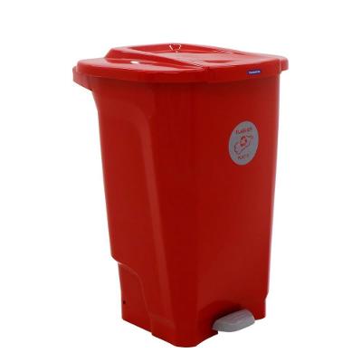 Lixeira T-force 100L Polipropileno com Pedal Coleta Seletiva Vermelho Tramontina