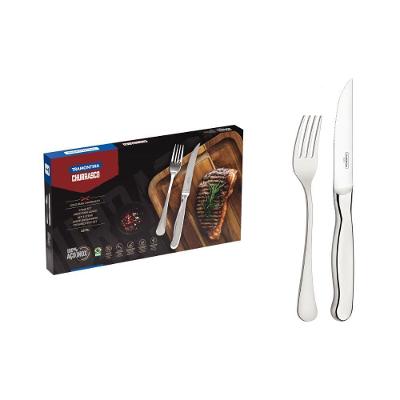 Jogo para Churrasco Zurique em Aço Inox Facas Jumbo Fio Serrilhado 12 Peças Prata Tramontina
