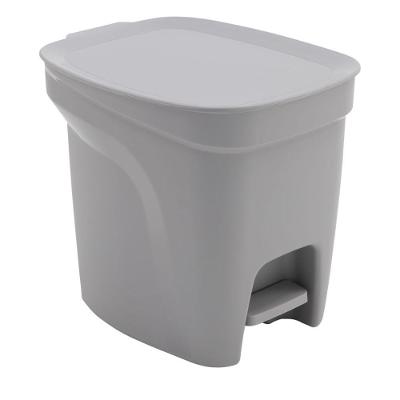 Lixeira Compact 7L Polipropileno com Pedal Cinza com Haste em Aço Galvanizado Tramontina
