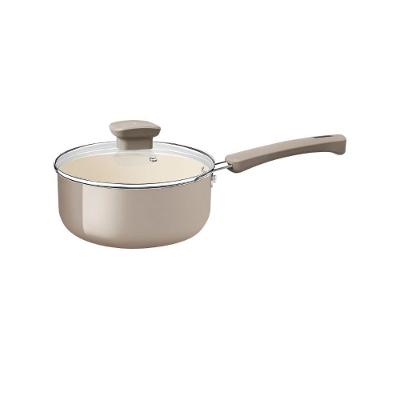 Panela Tramontina Veronese Alumínio e Cerâmica Antiaderente com Tampa Cozinha Bege 16CM 1,3L