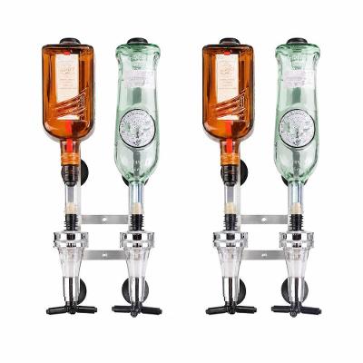 Kit 2 Dispenser Bar Butler Porta Bebidas Suporte de Parede Dosador Metal e Plástico 2L Inox