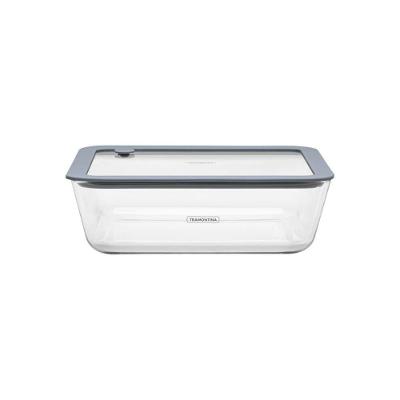Pote de Armazenamento Vittra Retangular com Tampa Hermética de Silicone Transparente Tramontina 2,6L