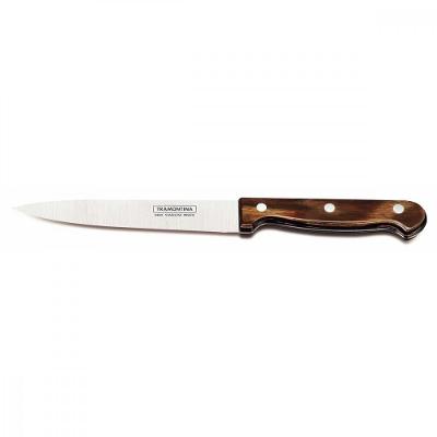 Faca Utility Polywood com Lâmina em Aço Inox e Cabo de Madeira Castanho Marrom Tramontina 6